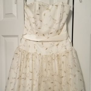Cream colored vintage strapless dress